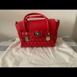 Red Studded Versace Runway Bag with Tags